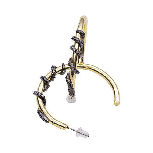 BOUCLES D'OREILLES MURIEL EN BRONZE DORÉ/DARK