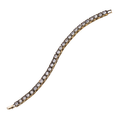 BRACELET EVAELLE EN BRONZE FILIFORME SERTI DE STRASS