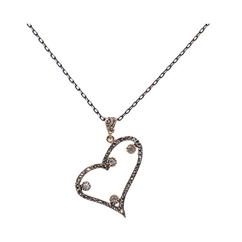 COLLIER KORIANE EN BRONZE A PENDENTIF EN CŒUR