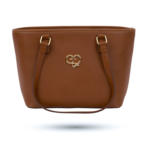 SAC A MAIN ET A EPAULE MOREMI EN CUIR MARRON TABAC