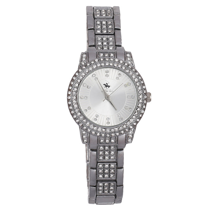 MONTRE POLO P0049 DORE AUX STRASS. CAD HEXAGONE DORE INT DORE.
