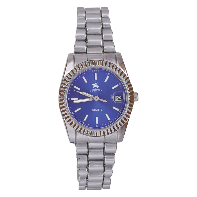 MONTRE POLO P0055 DORE. CAD DORE, INT ARGENTE A DATIER. GM ROLEX.