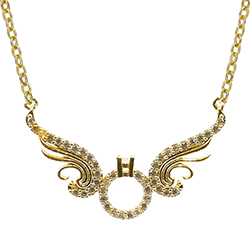 COLLIER LOLA AVEC PENDENTIF EN AILLES DORE