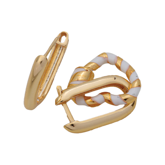 BOUCLE D'OREILLE UMA DORE BLANC