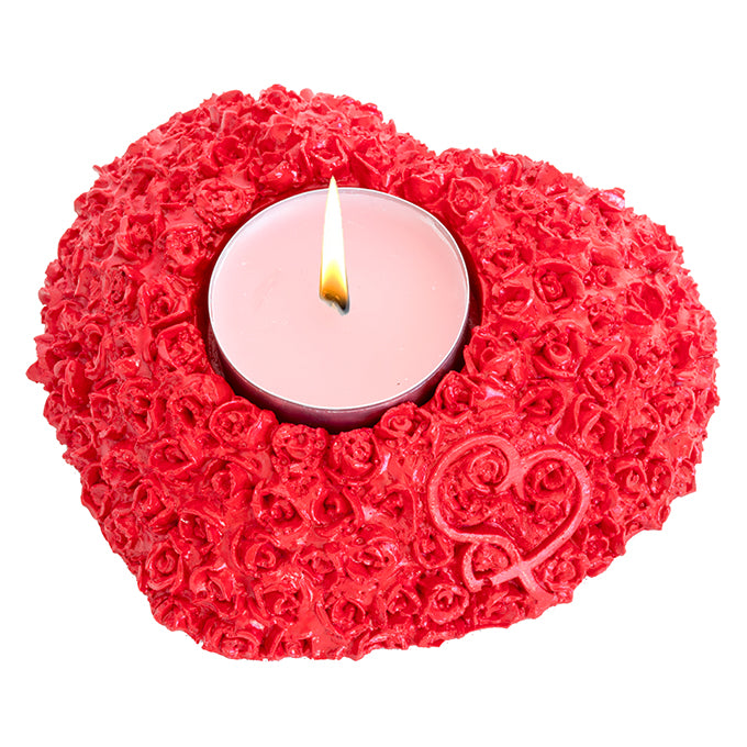 BOUGEOIR AVEC 3 BOUGIES  A PARFUM DE ROSE