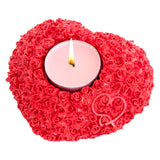 BOUGEOIR AVEC 3 BOUGIES  A PARFUM DE ROSE