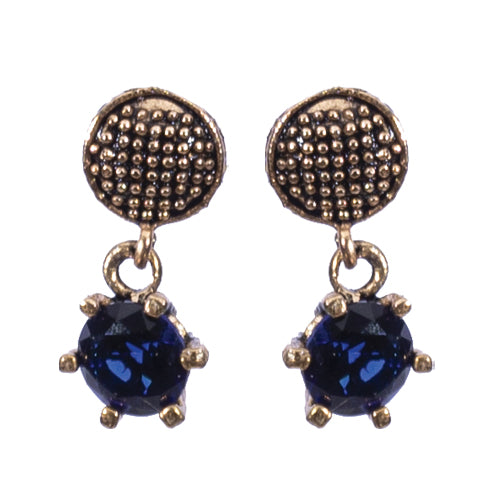 BOUCLES D'OREILLES NANOR EN BRONZE A PIERRE NATURELLE BLEU TOPAZE