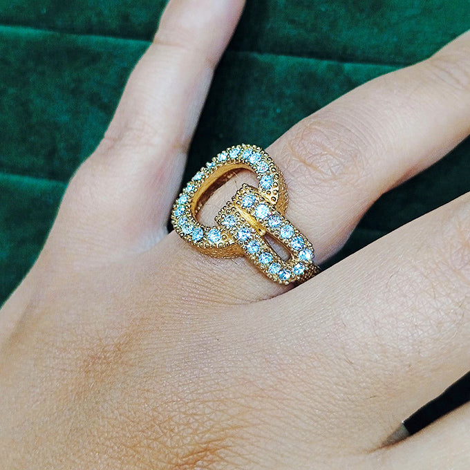 BAGUE SAKIRA EN BRONZE DORÉ AJUSTABLE