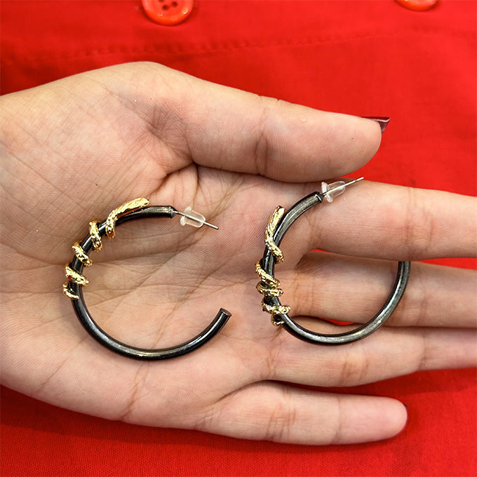 BOUCLES D'OREILLES MURIEL EN BRONZE DARK/DORÉ