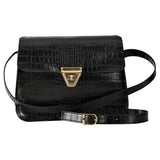 SAC A MAIN ADELYNN EN CUIR CROCO NOIR