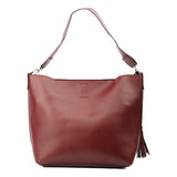 SAC A MAIN FLAVIANA EN CUIR BORDEAUX