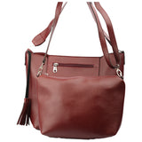SAC A MAIN FLAVIANA EN CUIR BORDEAUX