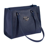 SAC A MAIN SAVERIA EN CUIR BLEU MARINE