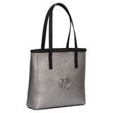 SAC A MAIN ET EPAULE MELIAME EN CUIR ARGENTE