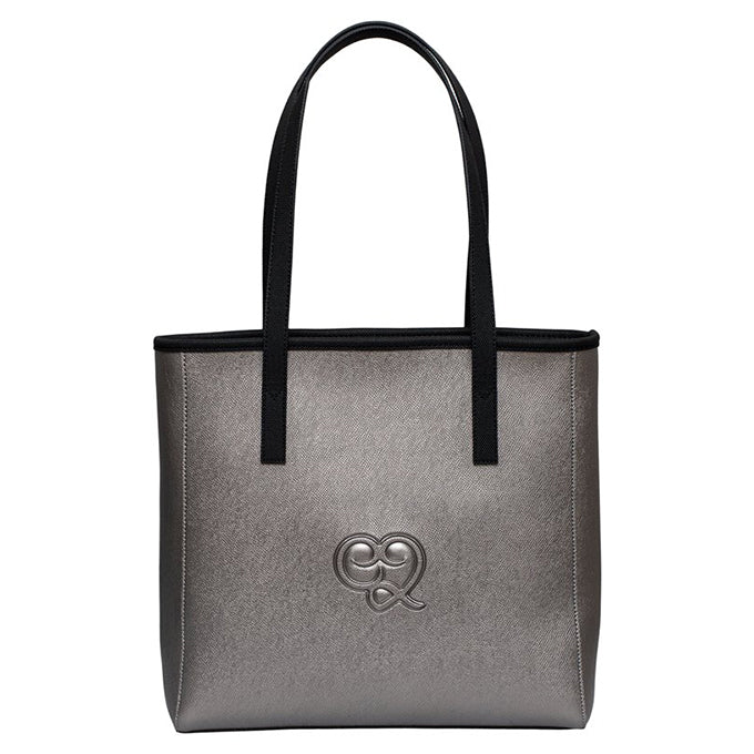 SAC A MAIN ET EPAULE MELIAME EN CUIR ARGENTE