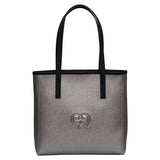 SAC A MAIN ET EPAULE MELIAME EN CUIR ARGENTE