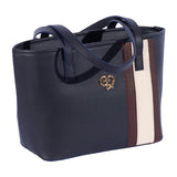 SAC A MAIN ET EPAULE KELEM EN CUIR BLEU MARINE - BORDEAUX - BEIGE