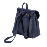 SAC A DOS –A MAINS – A BANDOULIERE AYANAH EN CUIR BLEU FONCE/LAQUE
