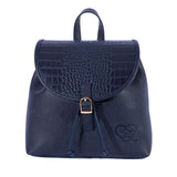 SAC A DOS –A MAINS – A BANDOULIERE AYANAH EN CUIR BLEU FONCE/LAQUE
