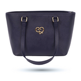 SAC A MAIN ET A EPAULE MOREMI EN CUIR BLEU MARINE