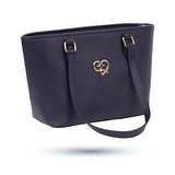 SAC A MAIN ET A EPAULE MOREMI EN CUIR BLEU MARINE