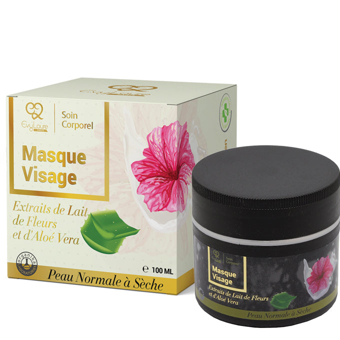 MASQUE VISAGE POUR PEAU SECHE A L'ALOE VERRA ET ROSE - 100ML