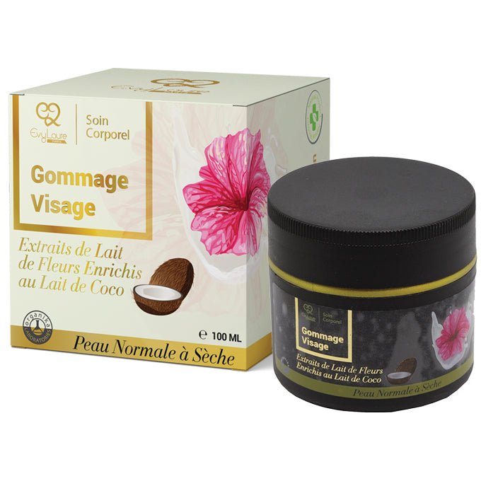 GOMMAGE POUR PEAU SÈCHE AUX EXTRAITS DE LAIT, DE FLEURS ET COCO - 100ML