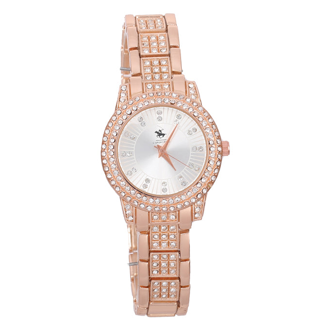 MONTRE POLO P0048 DORE. CAD DORE INT ARGENTE. CHR BLANC, ECR DORE.