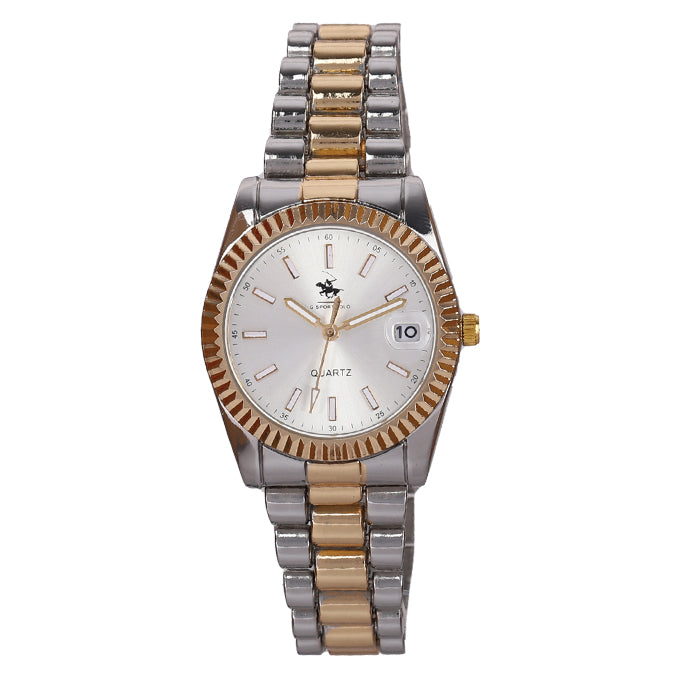 MONTRE POLO P0055 CUIVRE ARGENTE. CAD CUIVRE, INT ARGENTE A DATIER. GM ROLEX.